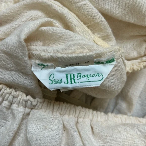 VINTAGE 70s Bohemian Campesina Mexican Wedding Peasant Dress - Picture 8 of 15